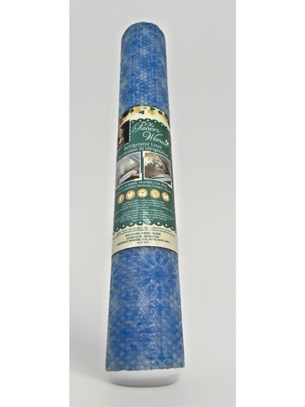Pioneer Woman Refrigerator Shelf Liner Blue Floral Burst Pattern 15 In x 6 Ft